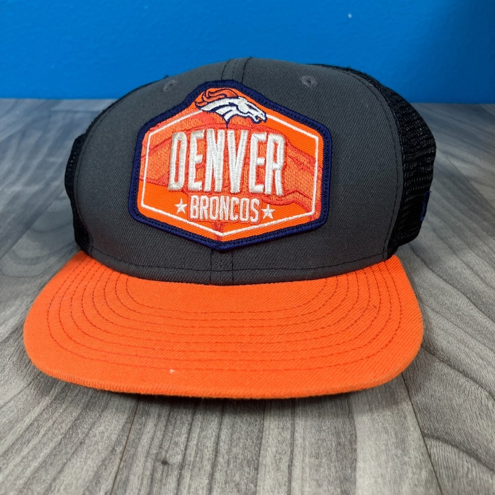 Denver Broncos New Era 9FIFTY Trucker/Mesh Hat Cap Snapback Black Orange Youth‎